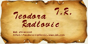Teodora Radlović vizit kartica